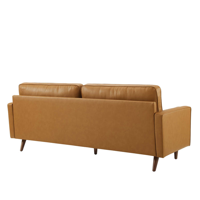 Modway Valour 81" Mid-Century Modern Leather Sofa