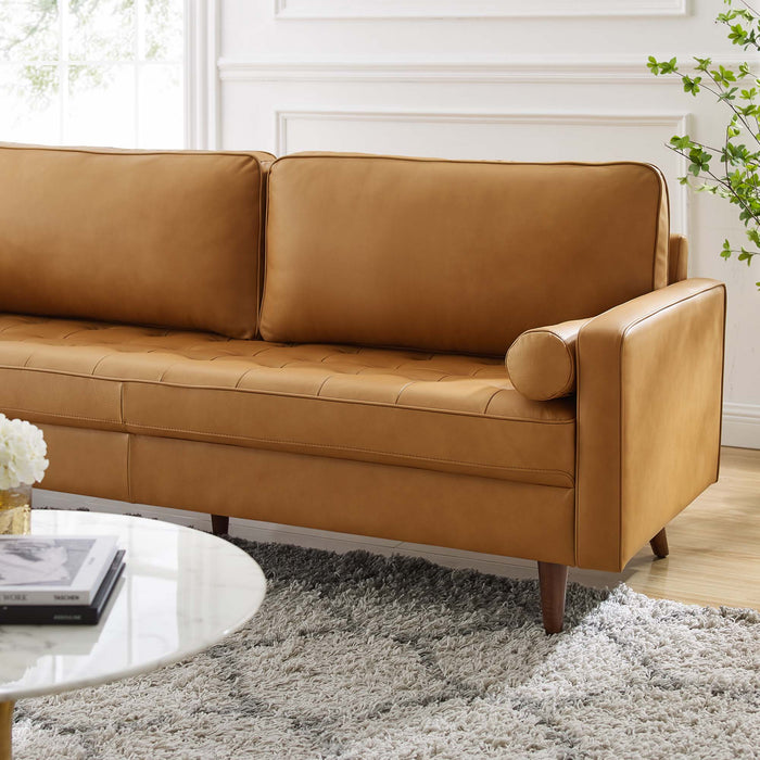 Modway Valour 81" Mid-Century Modern Leather Sofa