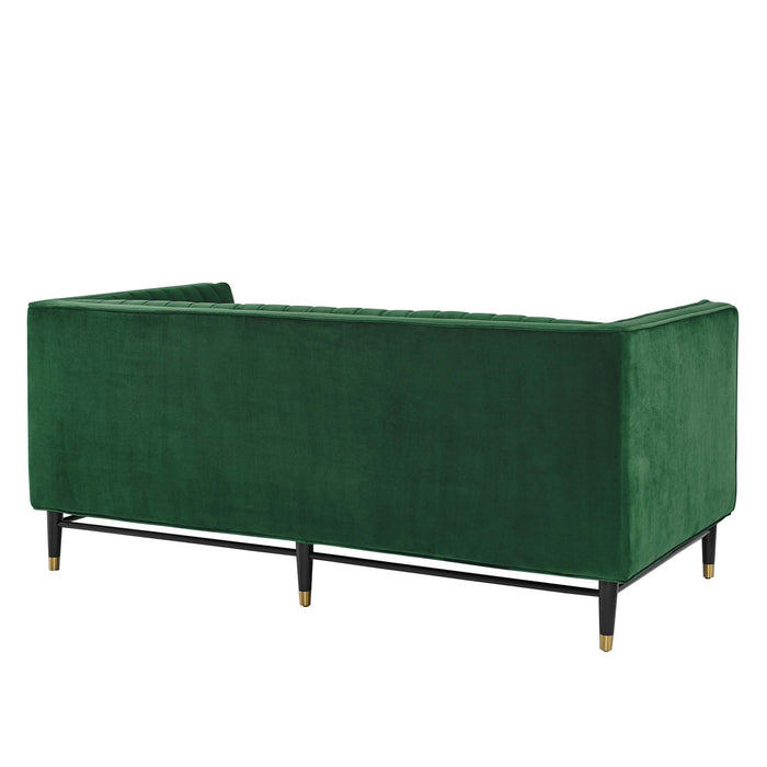 Modway Devote Channel Tufted Modern Velvet Loveseat