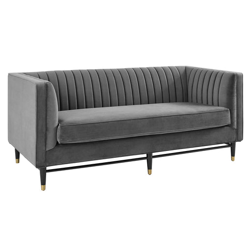 Modway Devote Channel Tufted Modern Velvet Loveseat