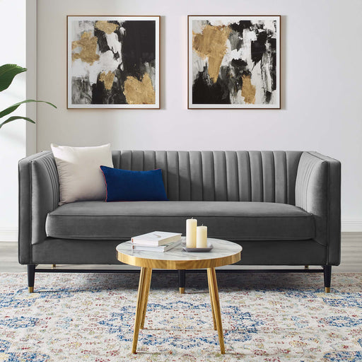 Modway Devote Channel Tufted Modern Velvet Loveseat