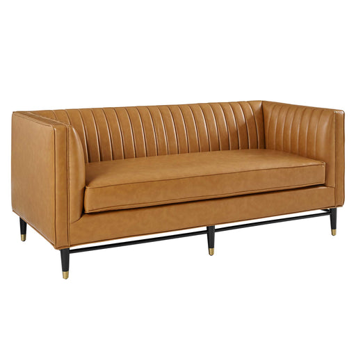 Modway Devote Channel Tufted Vegan Leather Loveseat