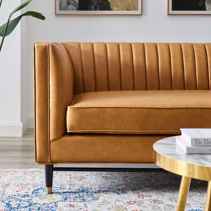 Modway Devote Channel Tufted Vegan Leather Loveseat