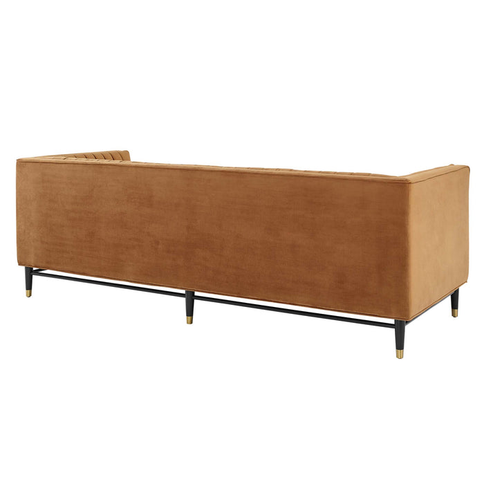 Modway Devote Channel Tufted Modern Velvet Sofa