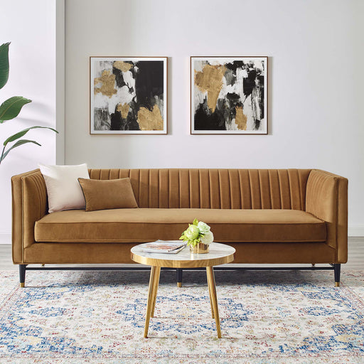 Modway Devote Channel Tufted Modern Velvet Sofa