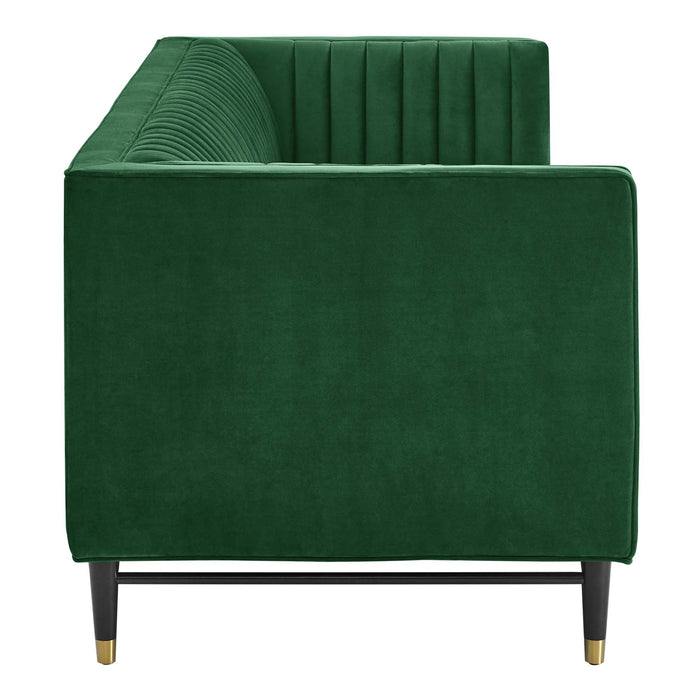 Modway Devote Channel Tufted Modern Velvet Sofa