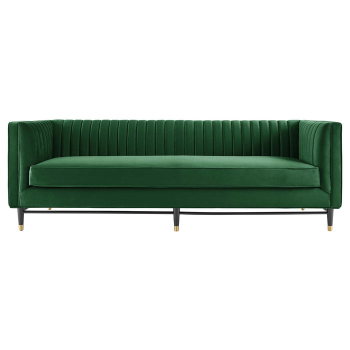 Modway Devote Channel Tufted Modern Velvet Sofa