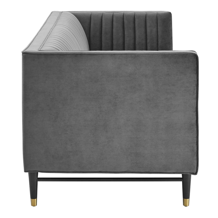 Modway Devote Channel Tufted Modern Velvet Sofa