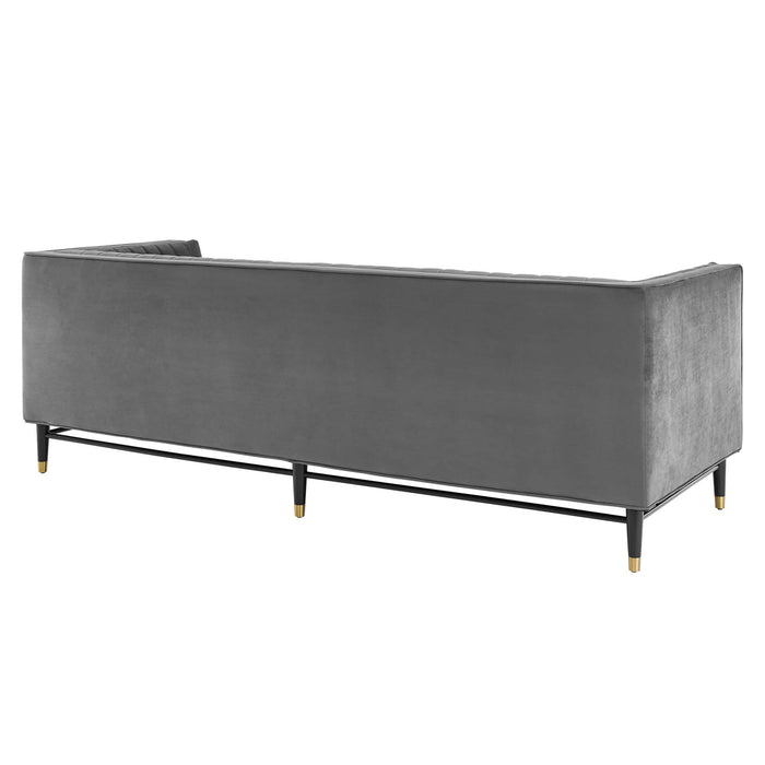 Modway Devote Channel Tufted Modern Velvet Sofa