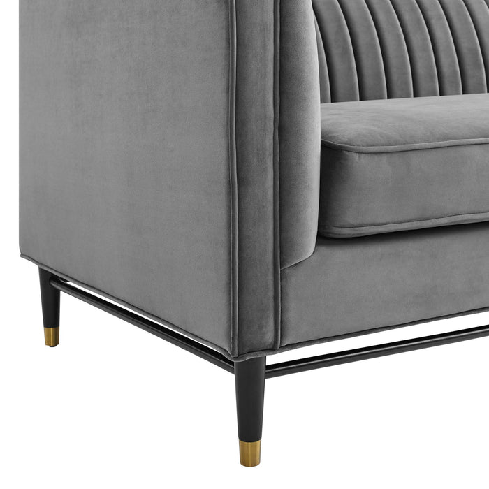 Modway Devote Channel Tufted Modern Velvet Sofa