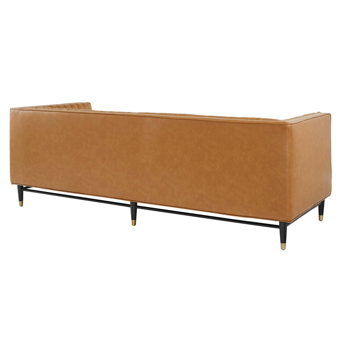 Modway Devote Channel Tufted Vegan Leather Sofa