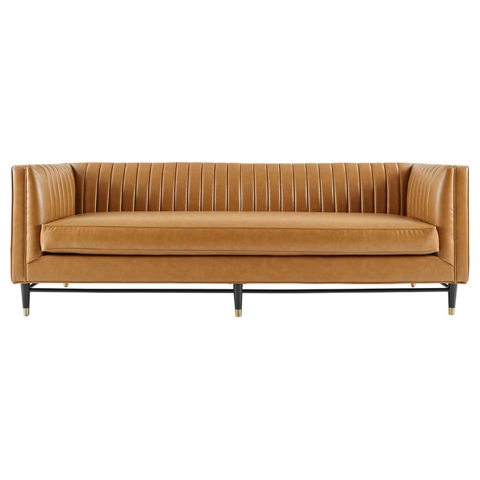 Modway Devote Channel Tufted Vegan Leather Sofa