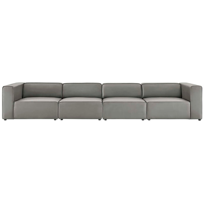 Modway Mingle Vegan Leather 4-Piece Sectional Sofa