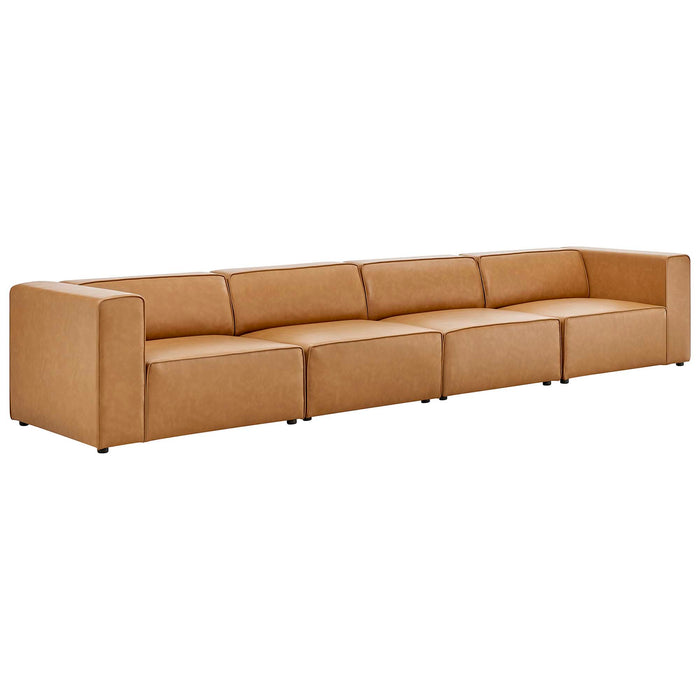 Modway Mingle Vegan Leather 4-Piece Sectional Sofa