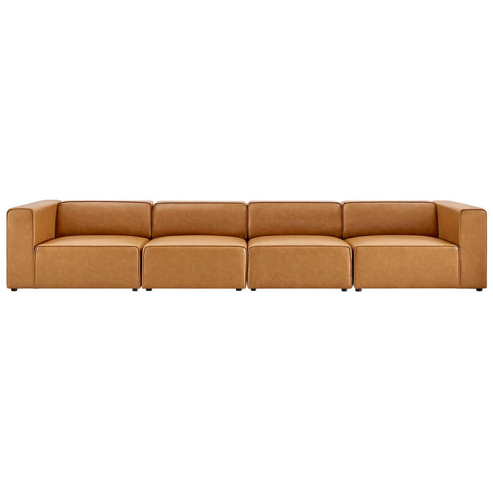 Modway Mingle Vegan Leather 4-Piece Sectional Sofa