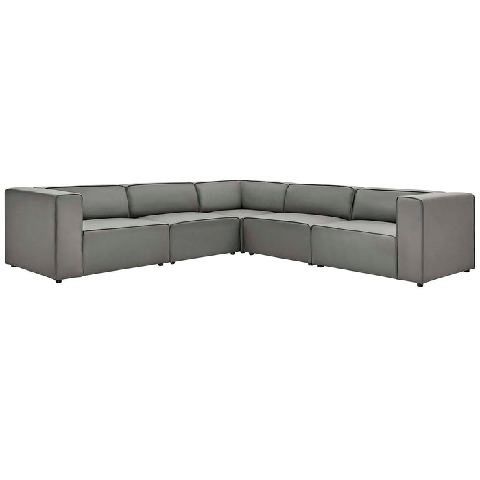 Modway Mingle Vegan Leather 5-Piece Sectional Sofa