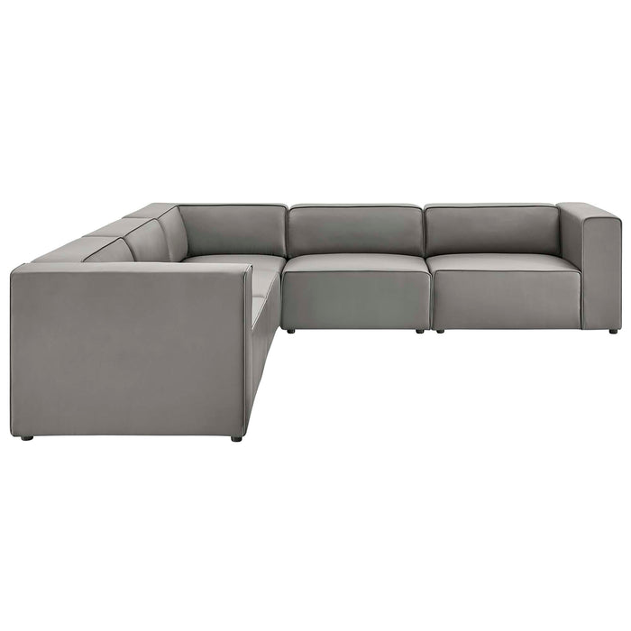 Modway Mingle Vegan Leather 5-Piece Sectional Sofa