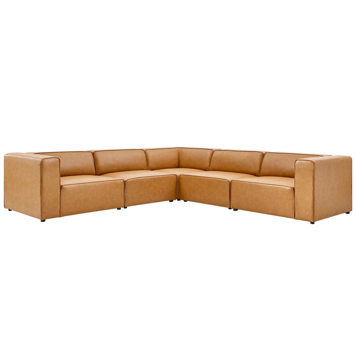 Modway Mingle Vegan Leather 5-Piece Sectional Sofa