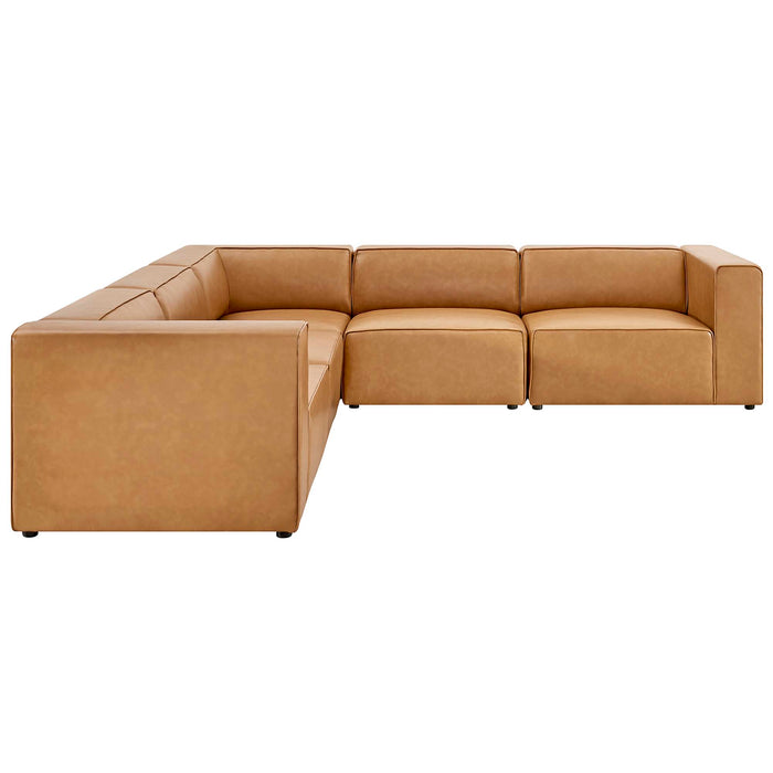 Modway Mingle Vegan Leather 5-Piece Sectional Sofa