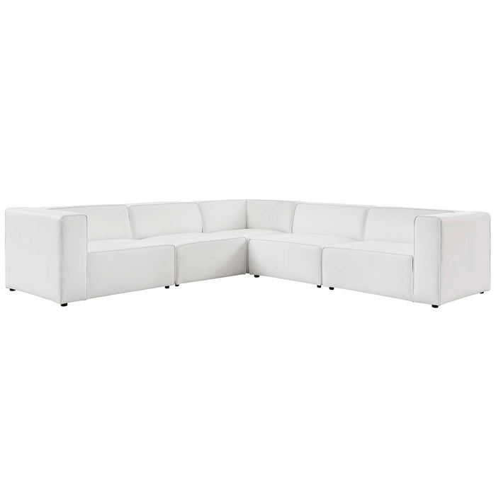 Modway Mingle Vegan Leather 5-Piece Sectional Sofa