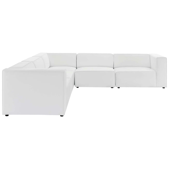 Modway Mingle Vegan Leather 5-Piece Sectional Sofa