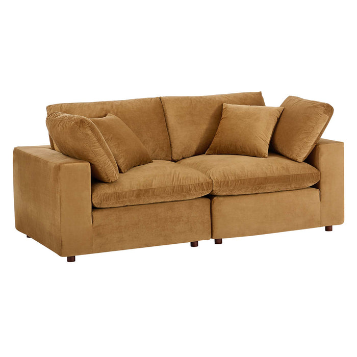 Modway Commix Mid-Century Modern Velvet Loveseat