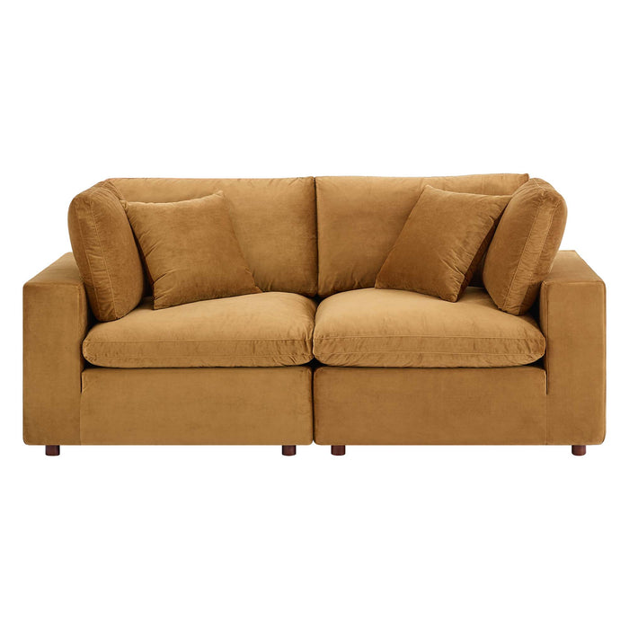 Modway Commix Mid-Century Modern Velvet Loveseat