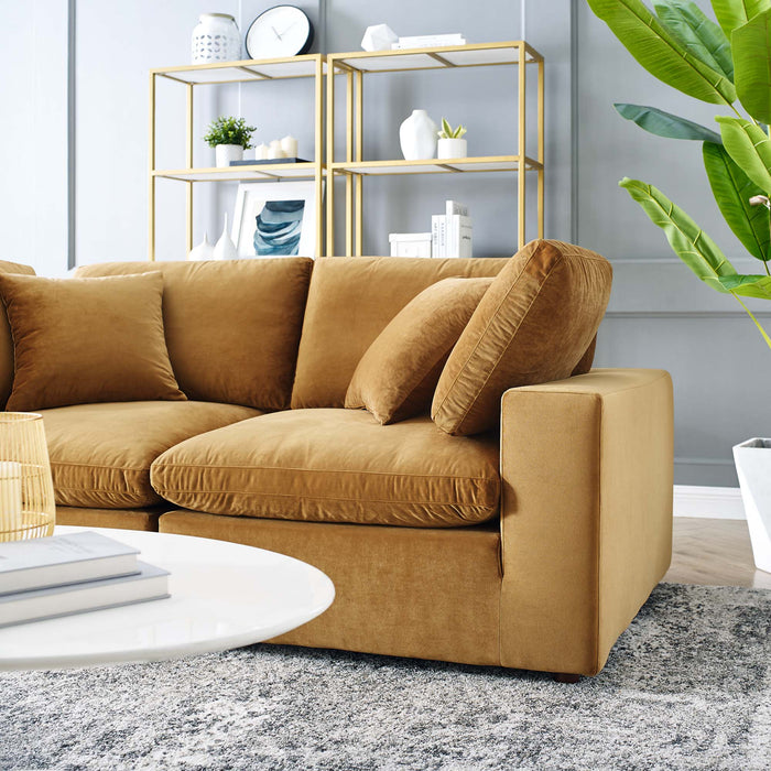 Modway Commix Mid-Century Modern Velvet Loveseat