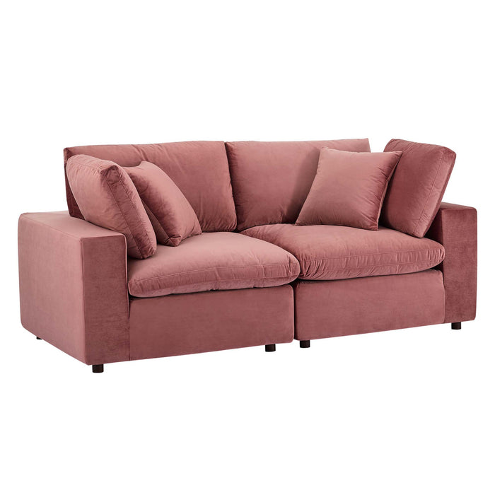 Modway Commix Mid-Century Modern Velvet Loveseat