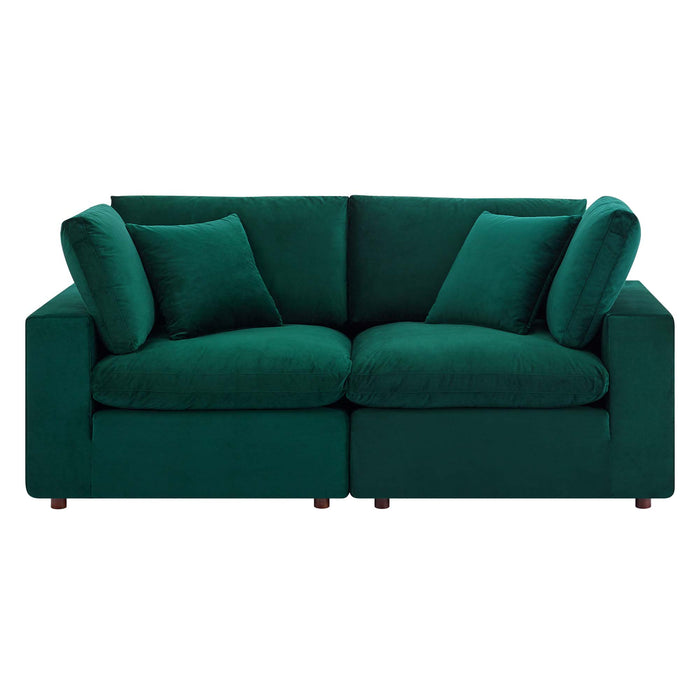 Modway Commix Mid-Century Modern Velvet Loveseat