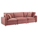 Modway Commix Down Filled Overstuffed Velvet 3-Seater Sofa