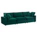 Modway Commix Down Filled Overstuffed Velvet 3-Seater Sofa