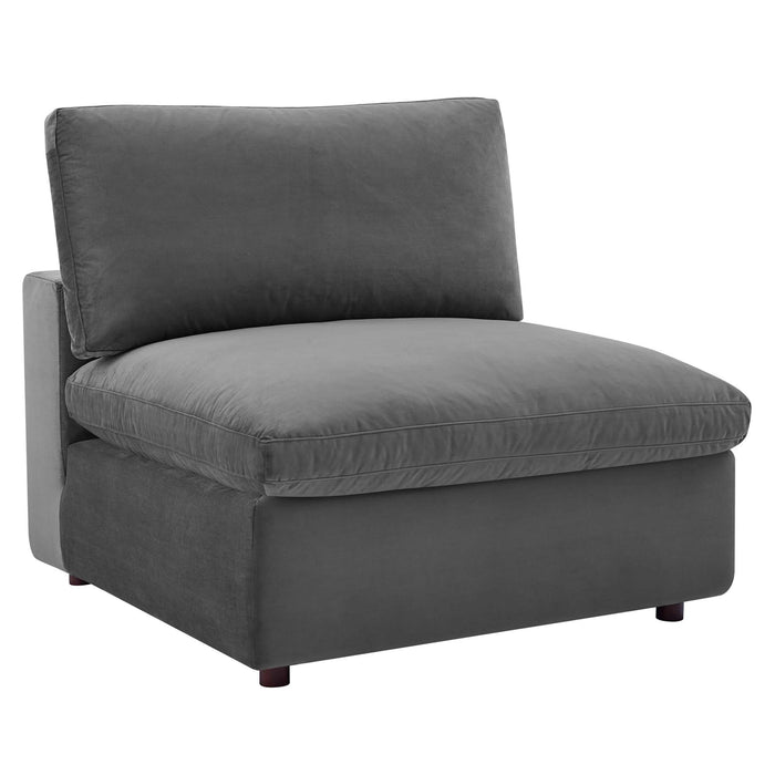 Modway Commix Down Filled Overstuffed Velvet 3-Seater Sofa