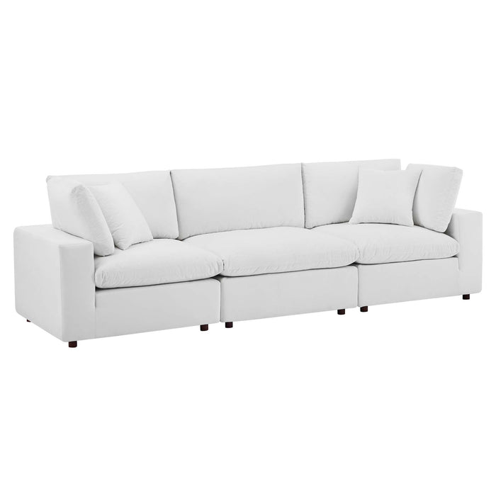 Modway Commix Down Filled Overstuffed Velvet 3-Seater Sofa