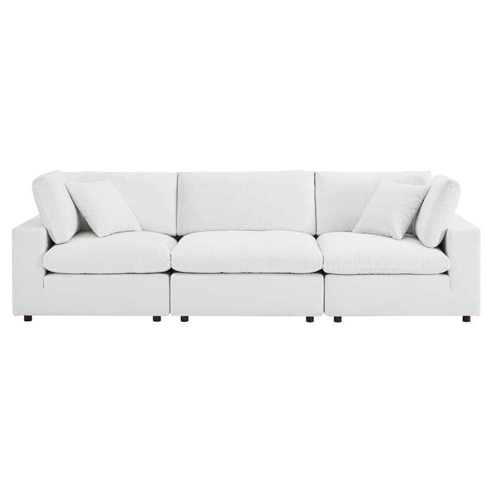 Modway Commix Down Filled Overstuffed Velvet 3-Seater Sofa