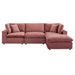 Modway Commix Down-Filled Velvet 4-Piece Sectional Sofa