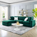 Modway Commix Down-Filled Velvet 4-Piece Sectional Sofa