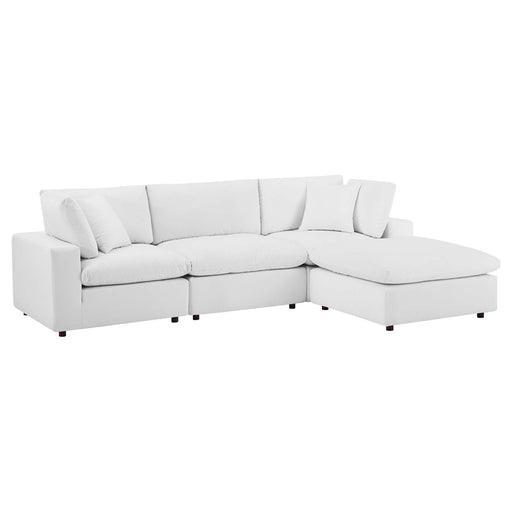 Modway Commix Down-Filled Velvet 4-Piece Sectional Sofa