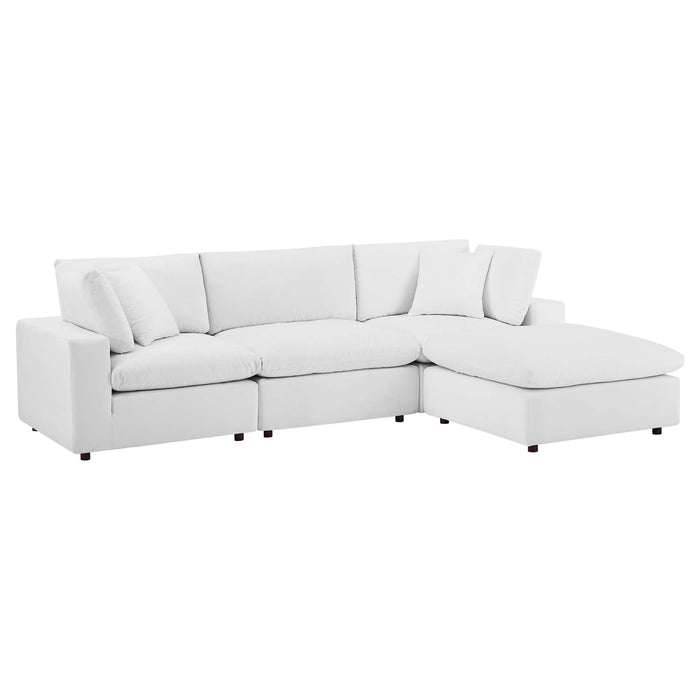 Modway Commix Down-Filled Velvet 4-Piece Sectional Sofa