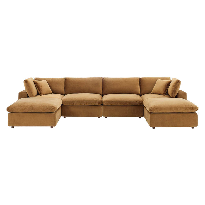 Modway Commix  Velvet 6-Piece Sectional Sofa