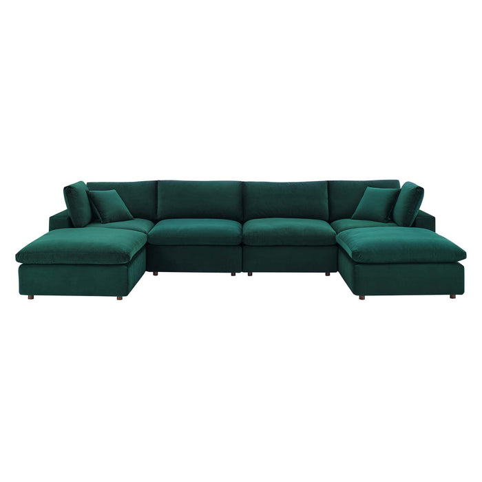 Modway Commix  Velvet 6-Piece Sectional Sofa