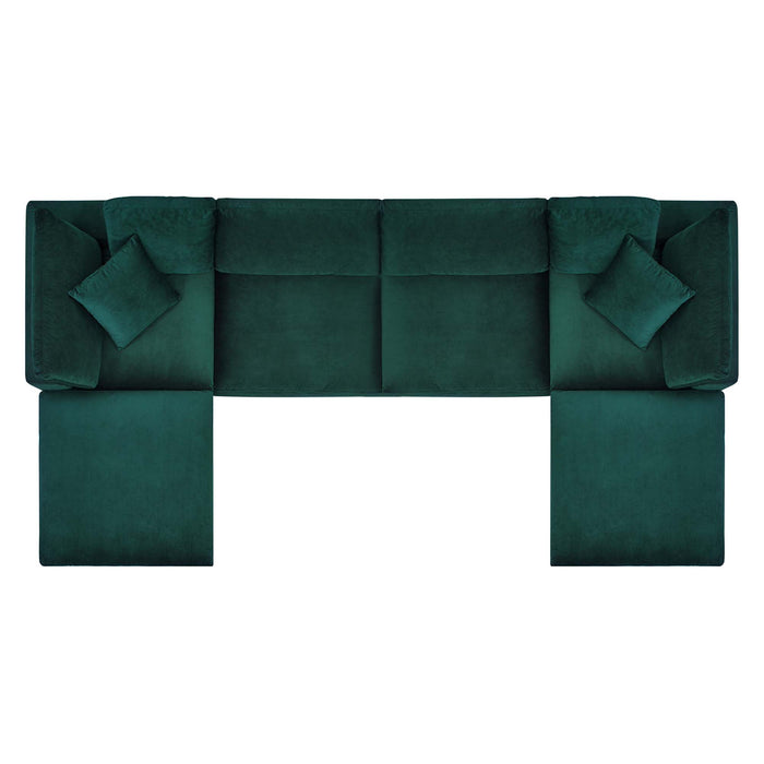 Modway Commix  Velvet 6-Piece Sectional Sofa