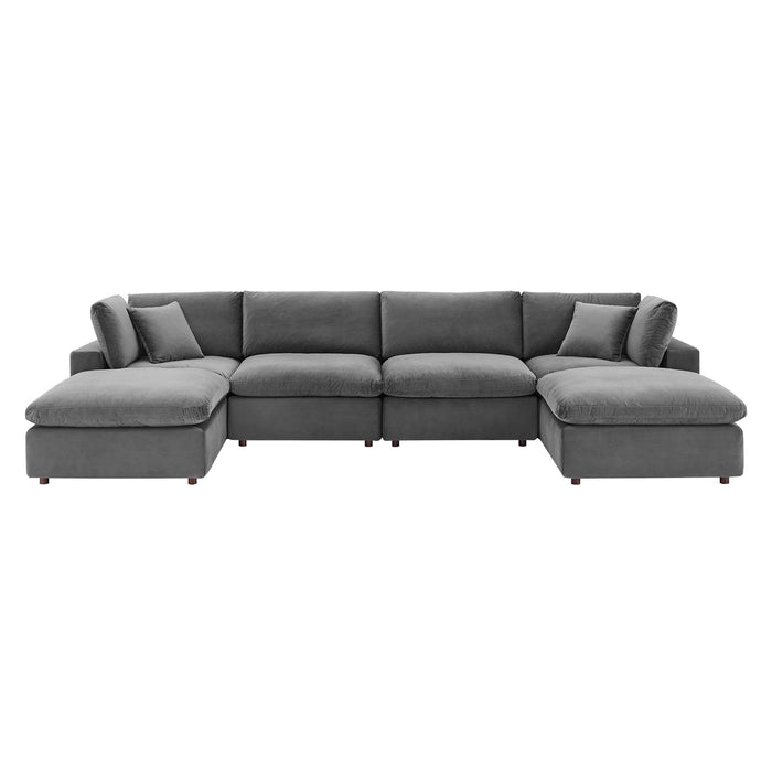 Modway Commix  Velvet 6-Piece Sectional Sofa