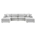 Modway Commix  Velvet 6-Piece Sectional Sofa