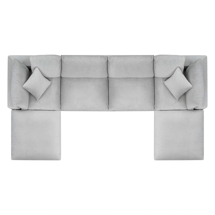 Modway Commix  Velvet 6-Piece Sectional Sofa