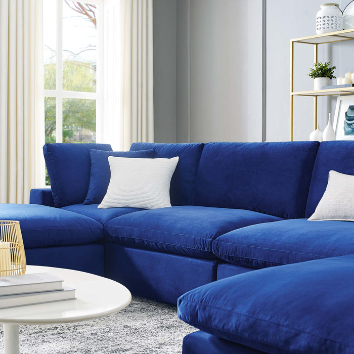 Modway Commix  Velvet 6-Piece Sectional Sofa