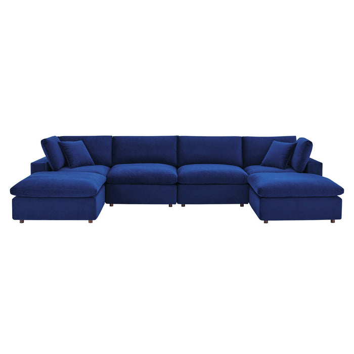 Modway Commix  Velvet 6-Piece Sectional Sofa