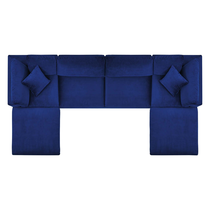 Modway Commix  Velvet 6-Piece Sectional Sofa