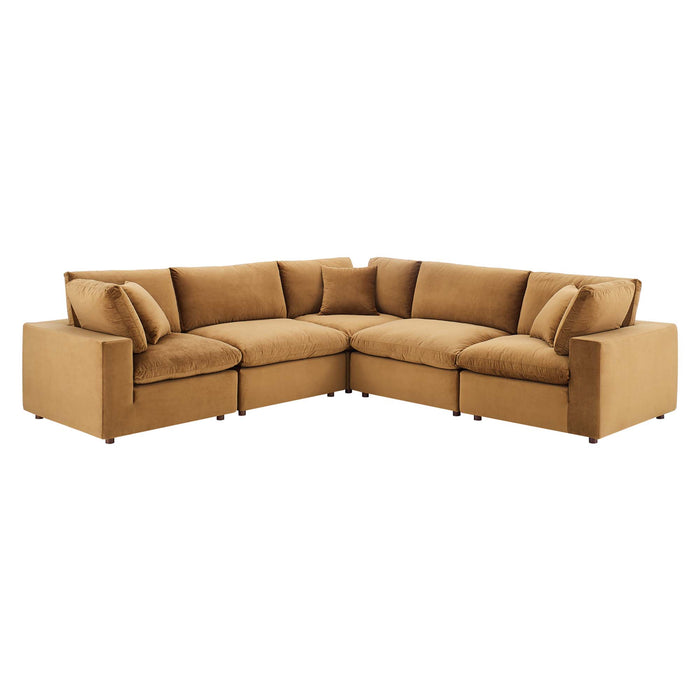 Modway Commix Velvet 5-Piece Sectional Sofa