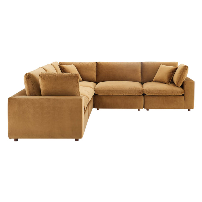 Modway Commix Velvet 5-Piece Sectional Sofa